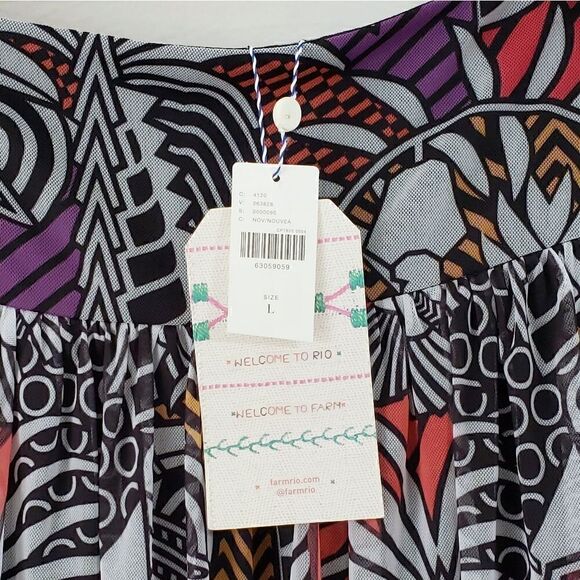 Farm Rio Anthropologie Tropical Maxi Skirt In Novelty Size Large NWT - Picture 9 of 9